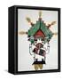 Hopi Kachinas: Small Figure, Kneeling, Wearing Large Headdress-null-Framed Stretched Canvas