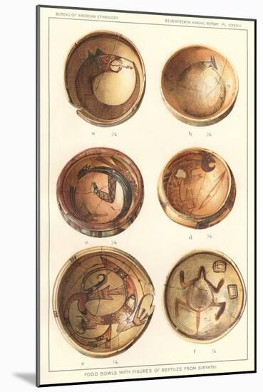 Hopi Polychrome Bowls from Sikyatki-null-Mounted Art Print