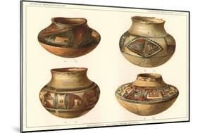 Hopi Polychrome Pots from Sikyatki-null-Mounted Art Print