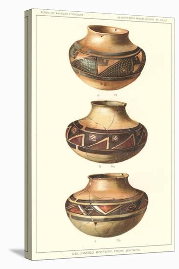 Hopi Polychrome Pots from Sikyatki-null-Stretched Canvas