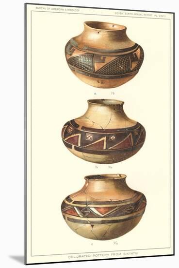 Hopi Polychrome Pots from Sikyatki-null-Mounted Art Print