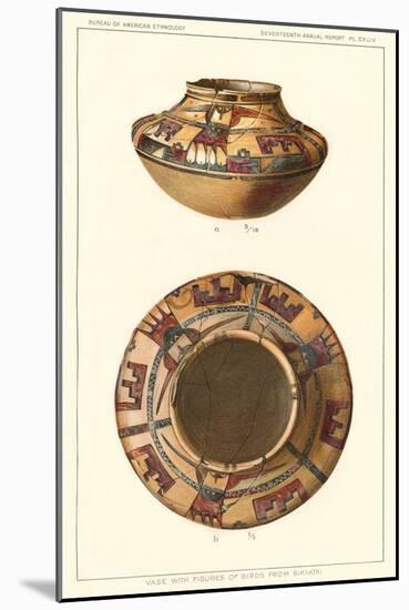 Hopi Pot with Birds from Sikyatki-null-Mounted Art Print