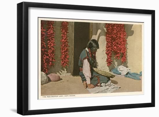 Hopi Red Pepper Lady-null-Framed Art Print