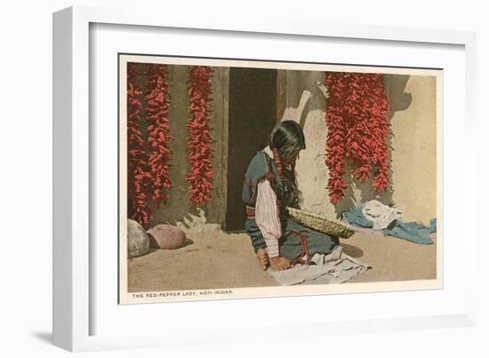 Hopi Red Pepper Lady-null-Framed Art Print