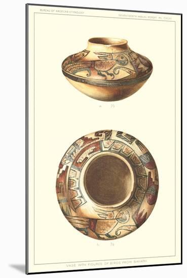 Hopi Vase with Bird Figures-null-Mounted Art Print