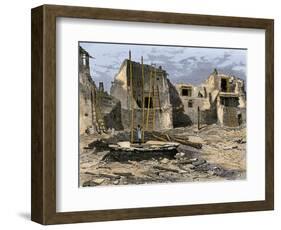 Hopi Village of Oraibi, from John Wesley Powell's Description, 1870s-null-Framed Giclee Print