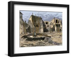 Hopi Village of Oraibi, from John Wesley Powell's Description, 1870s-null-Framed Giclee Print