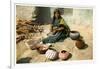 Hopi Woman Making Pottery-null-Framed Art Print