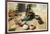 Hopi Woman Making Pottery-null-Framed Art Print