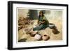 Hopi Woman Making Pottery-null-Framed Art Print