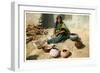 Hopi Woman Making Pottery-null-Framed Art Print