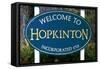 Hopkinton, Massachusetts - Welcome Sign-Lantern Press-Framed Stretched Canvas