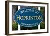 Hopkinton, Massachusetts - Welcome Sign-Lantern Press-Framed Art Print