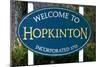 Hopkinton, Massachusetts - Welcome Sign-Lantern Press-Mounted Art Print