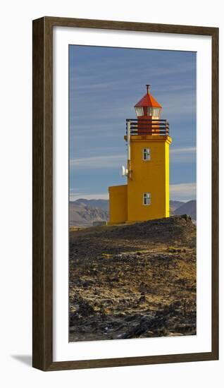 Hopsneses Lighthouse, Reykjanes (Headland), Iceland-Rainer Mirau-Framed Photographic Print