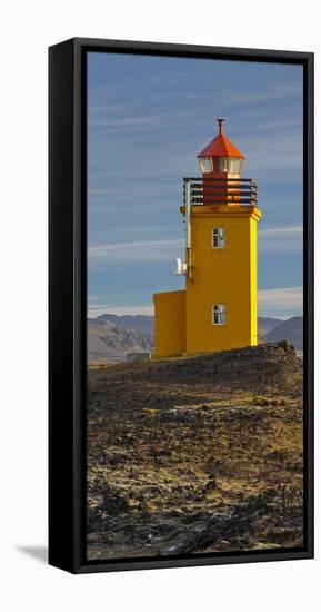 Hopsneses Lighthouse, Reykjanes (Headland), Iceland-Rainer Mirau-Framed Stretched Canvas