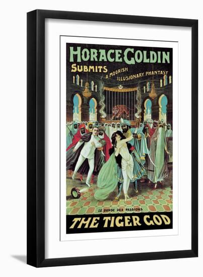 Horace Goldin, Magician: The Tiger God-null-Framed Art Print