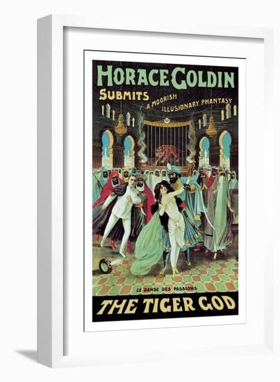 Horace Goldin, Magician: The Tiger God-null-Framed Art Print