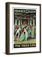 Horace Goldin, Magician: The Tiger God-null-Framed Art Print