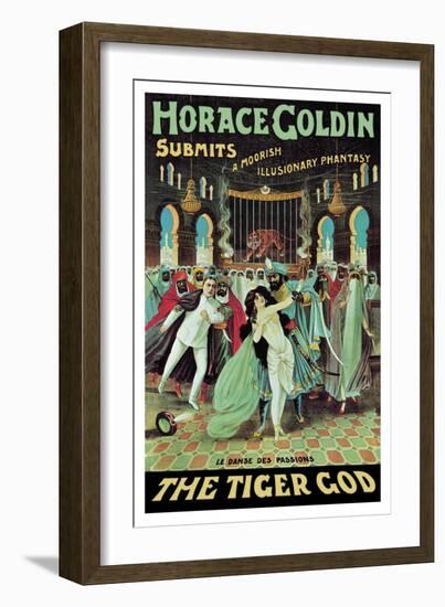 Horace Goldin, Magician: The Tiger God-null-Framed Art Print