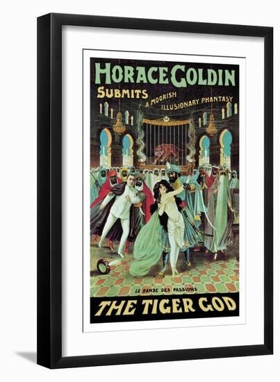 Horace Goldin, Magician: The Tiger God-null-Framed Art Print