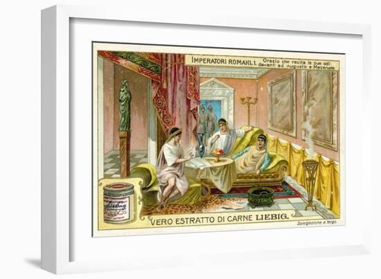 Horace Reciting His Odes before Augustus and Maecenas-null-Framed Giclee Print