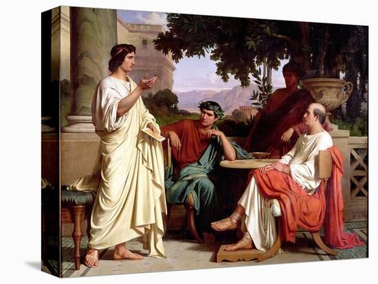 Horace, Virgil and Varius at the House of Maecenas-Charles Francois Jalabert-Stretched Canvas