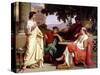 Horace, Virgil and Varius at the House of Maecenas-Charles Francois Jalabert-Stretched Canvas