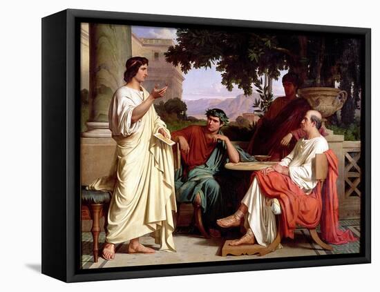 Horace, Virgil and Varius at the House of Maecenas-Charles Francois Jalabert-Framed Stretched Canvas