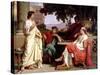 Horace, Virgil and Varius at the House of Maecenas-Charles Francois Jalabert-Stretched Canvas