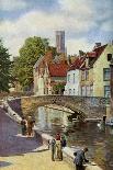 Bridge and Green Quay, Bruges, Belgium, C1924-Horace W Nicholls-Mounted Giclee Print