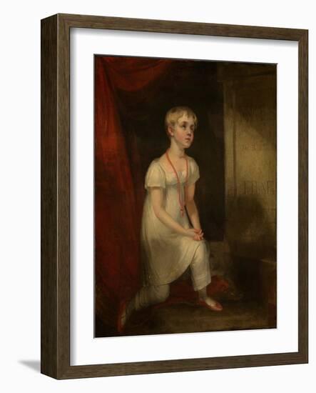 Horatia Nelson Kneeling before Her Father's Tomb, C.1807 (Oil on Canvas)-William Owen-Framed Giclee Print