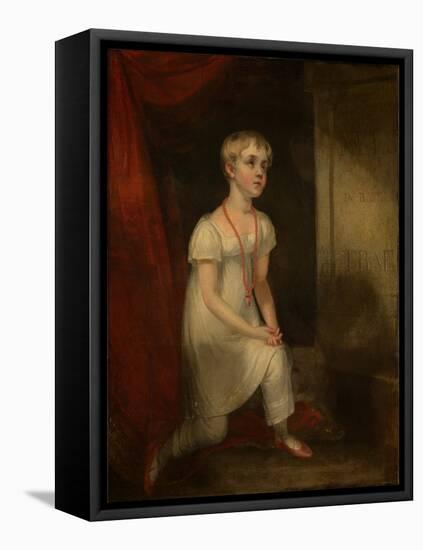 Horatia Nelson Kneeling before Her Father's Tomb, C.1807 (Oil on Canvas)-William Owen-Framed Stretched Canvas