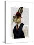 Horatio Hare in Waistcoat-Fab Funky-Stretched Canvas