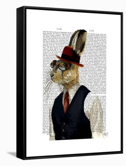 Horatio Hare in Waistcoat-Fab Funky-Framed Stretched Canvas