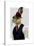 Horatio Hare in Waistcoat-Fab Funky-Stretched Canvas