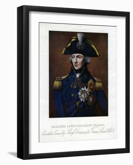 Horatio Nelson, 1st Viscount Nelson, English Naval Commander-Henry Bone-Framed Giclee Print
