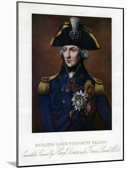 Horatio Nelson, 1st Viscount Nelson, English Naval Commander-Henry Bone-Mounted Giclee Print