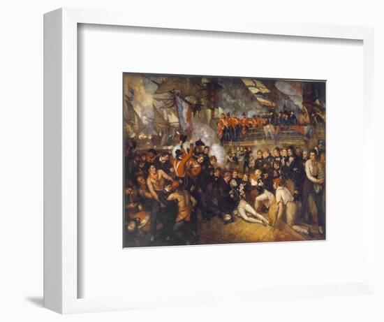 Horatio Nelson Is Fatally Wounded at the Battle of Trafalgar-null-Framed Photographic Print