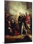 Horatio Nelson Receiving the Surrender of the Captain of the San Nicolas-Richard Westall-Mounted Giclee Print