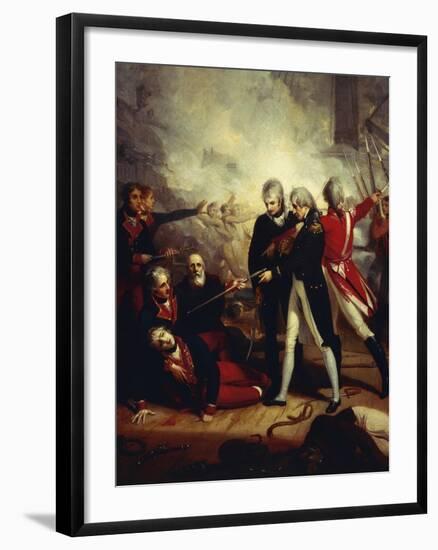 Horatio Nelson Receiving the Surrender of the Captain of the San Nicolas-Richard Westall-Framed Giclee Print