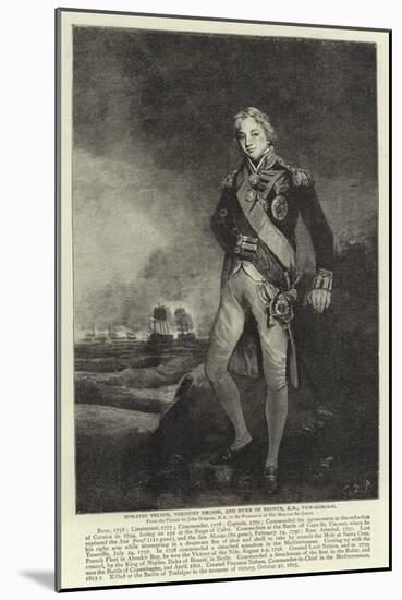 Horatio Nelson, Viscount Nelson, and Duke of Bronte, Kb, Vice-Admiral-John Hoppner-Mounted Giclee Print