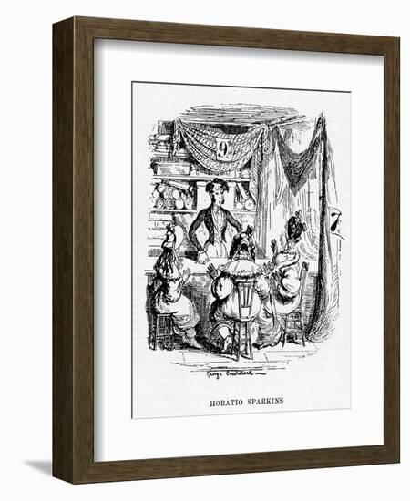 Horatio Sparkins, Charles Dickens-George Cruikshank-Framed Art Print