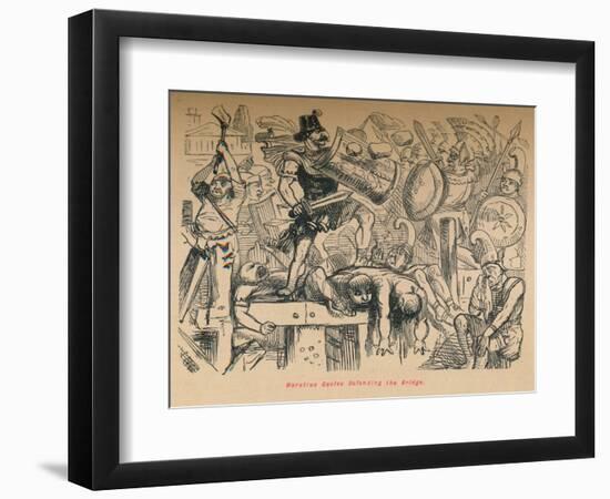 'Horatius Cocles Defending the Bridge', 1852-John Leech-Framed Premium Giclee Print