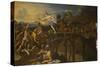 Horatius Cocles Defending the Bridge-Charles Le Brun-Stretched Canvas