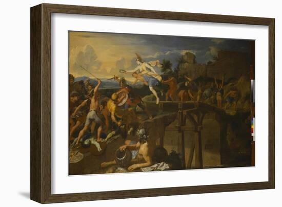 Horatius Cocles Defending the Bridge-Charles Le Brun-Framed Giclee Print