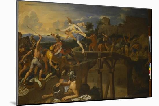 Horatius Cocles Defending the Bridge-Charles Le Brun-Mounted Giclee Print