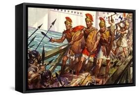 Horatius Cocles Defending the Pons Sublicius-James Edwin Mcconnell-Framed Stretched Canvas