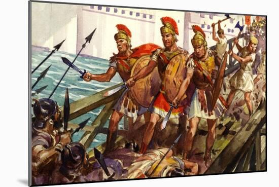 Horatius Cocles Defending the Pons Sublicius-James Edwin Mcconnell-Mounted Giclee Print