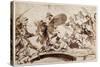 Horatius Cocles Defending the Tiber Bridge (Pen and Ink with Wash on Paper)-Sir Anthony Van Dyck-Stretched Canvas